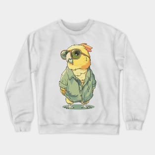 Vintage Green Cheek Conure Exotic Birds Parrot Sunglasses Crewneck Sweatshirt